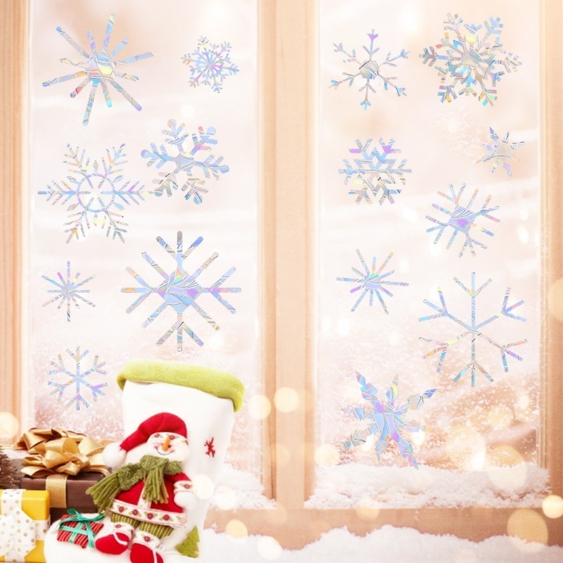 Xmas Snowflake Pattern Rainbow - Snowflake Window Decal บทวิจารณ์และราคา
