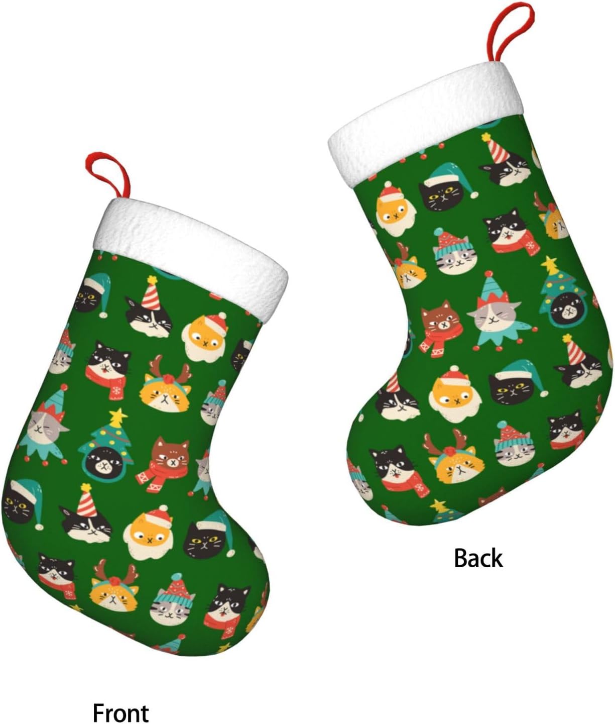 Cute Cats Green Christmas Stoc - Christmas Stocking Hanging บทวิจารณ์และราคา