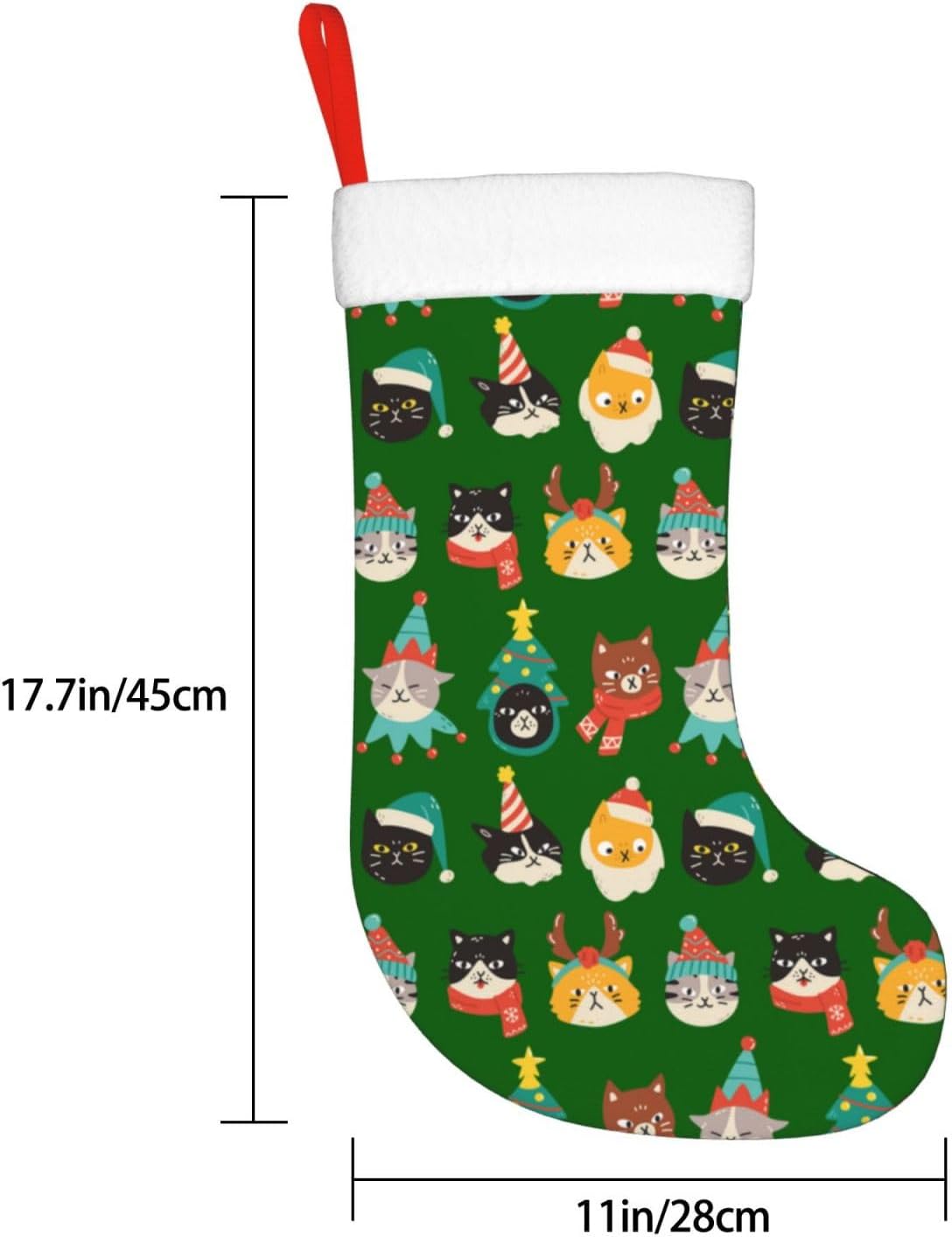 Cute Cats Green Christmas Stoc - Christmas Stocking Hanging บทวิจารณ์และราคา