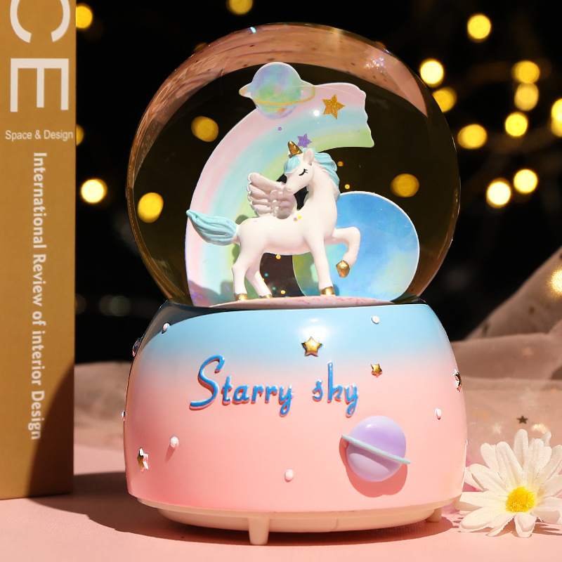 New Crystal Ball Music Box Gir - Snow Globe Musical บทวิจารณ์และราคา