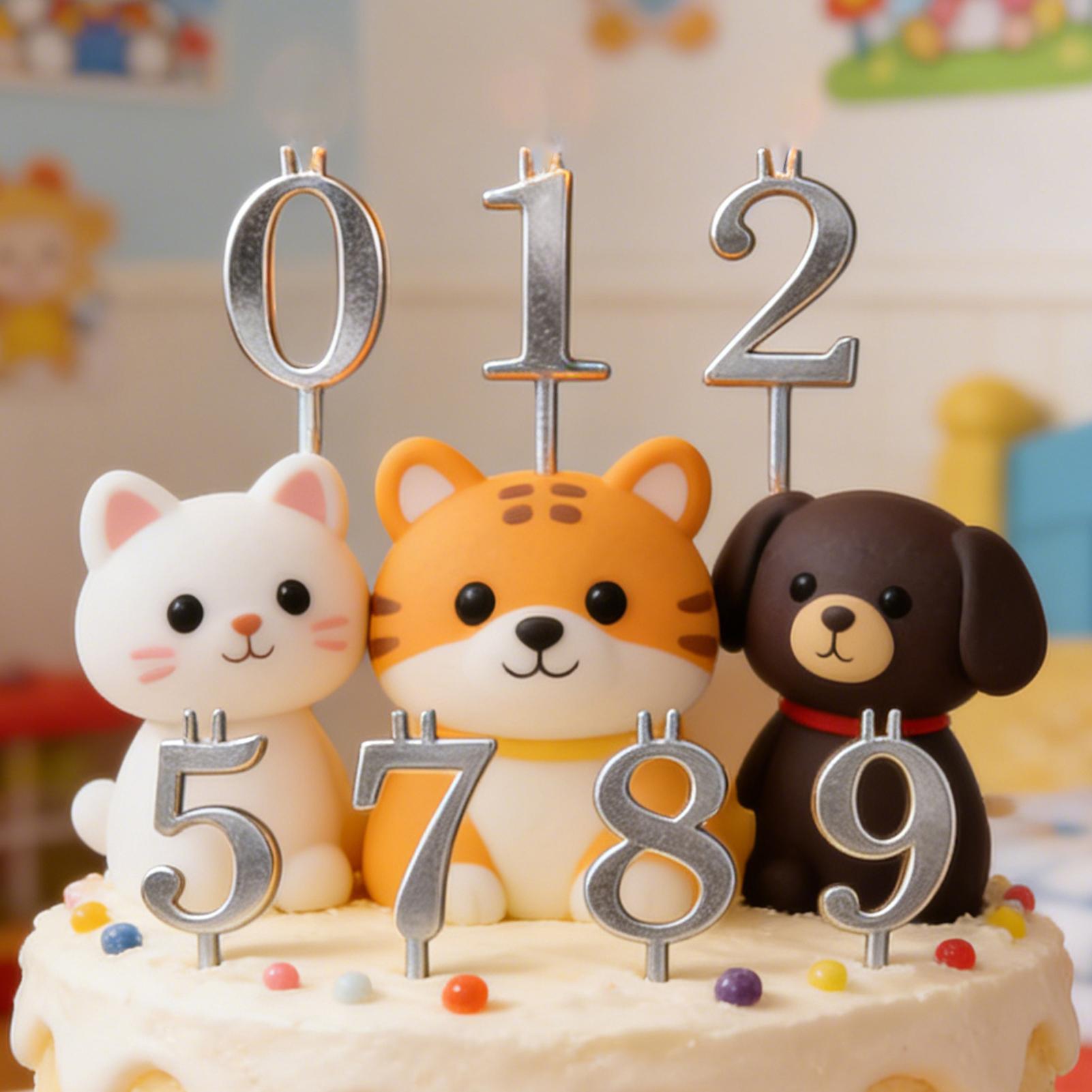 10pcs 0-9 Number Cake Toppers  - Holiday Candle Set บทวิจารณ์และราคา